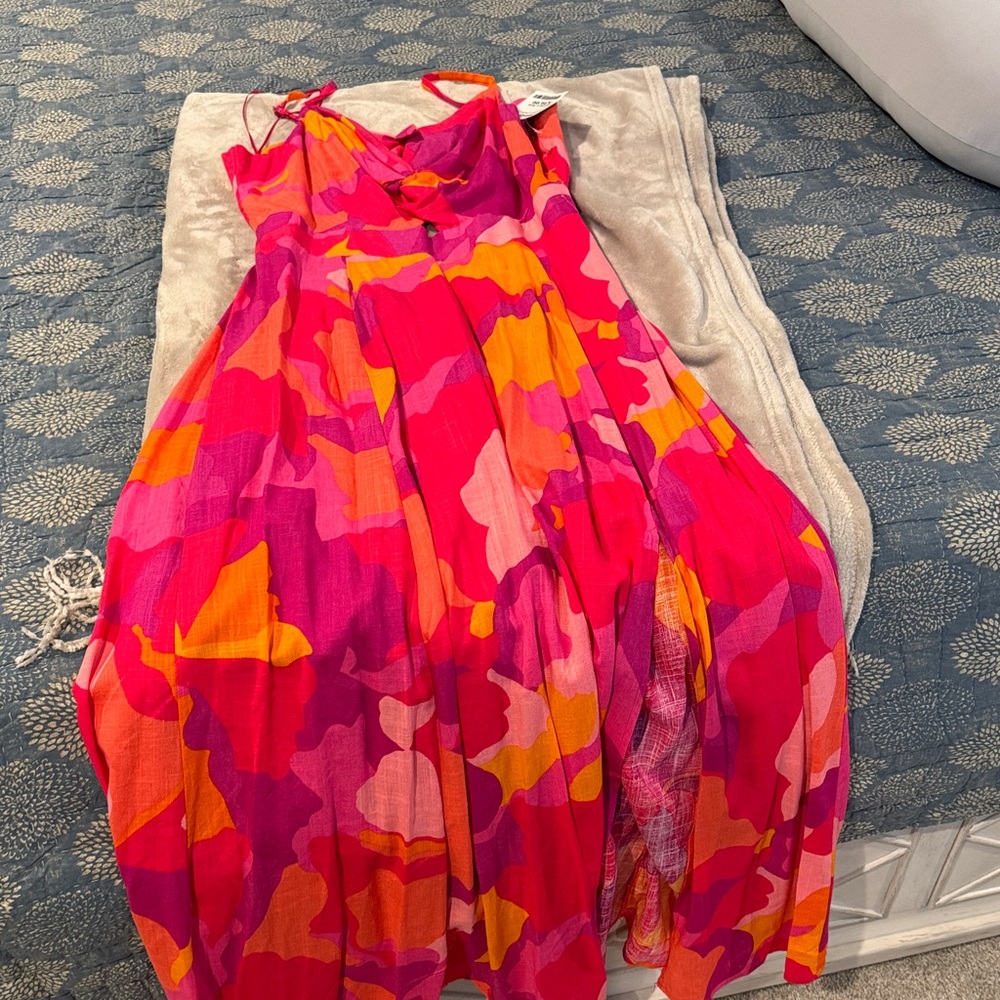 MSK Pink and Orange Patterned Dress
